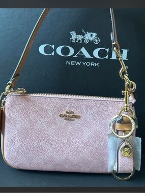 NWT Coach Powder Pink Signature Nolita 19 Shoulder Bag & Keychain Bundle 🌸🌸